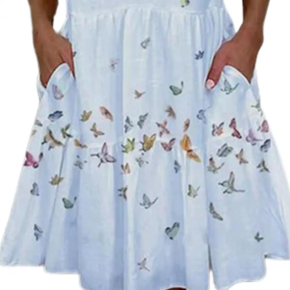 

2021 Summer Women Dress Color Block Short Ruffle Sleeve V Neck Pockets Floral Print Mini Dress for Party vestido de mujer