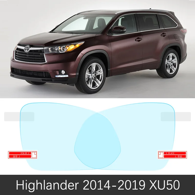 

Противотуманная пленка с полным покрытием для Toyota Highlander 2008 ~ 2019 XU40 XU50 Kluger, зеркальная защитная пленка заднего вида автомобиля 2018
