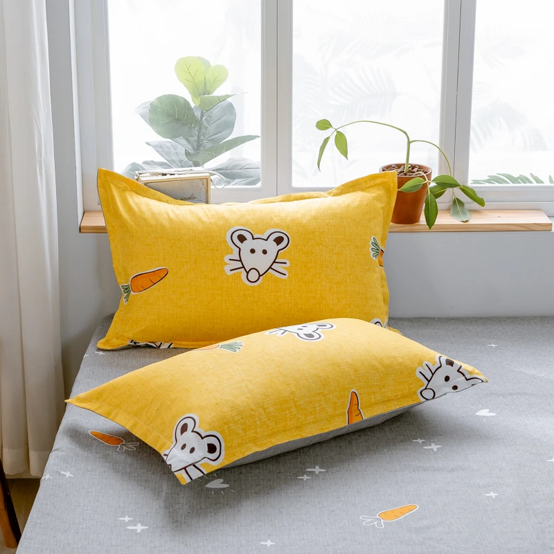 Комплект постельного белья snowdream с мышкой морковкой желтым постельным бельем