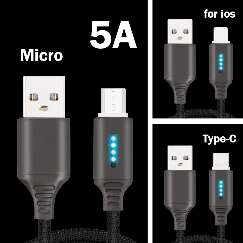 Кабель для быстрой зарядки iOS 1 м USB кабель и передачи данных type C Micro Мобильный