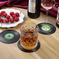 6pcs vinyl record table mats vinyl heat resistant cup cd coasters with player holder anti skid cup pads home office decoration