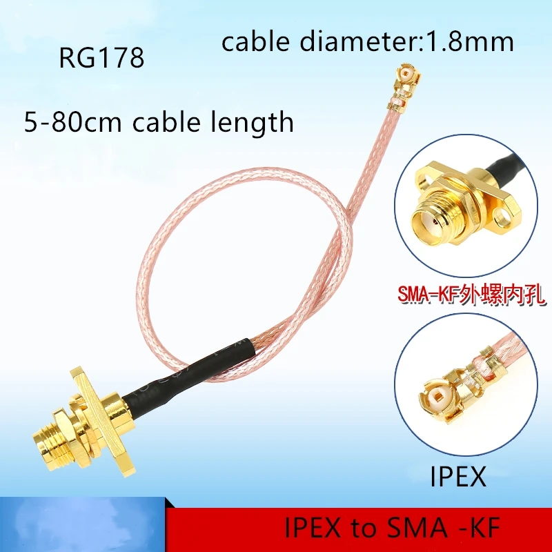 1 шт. коаксиальный кабель адаптер RG178 IPEX для внешней резьбы| |