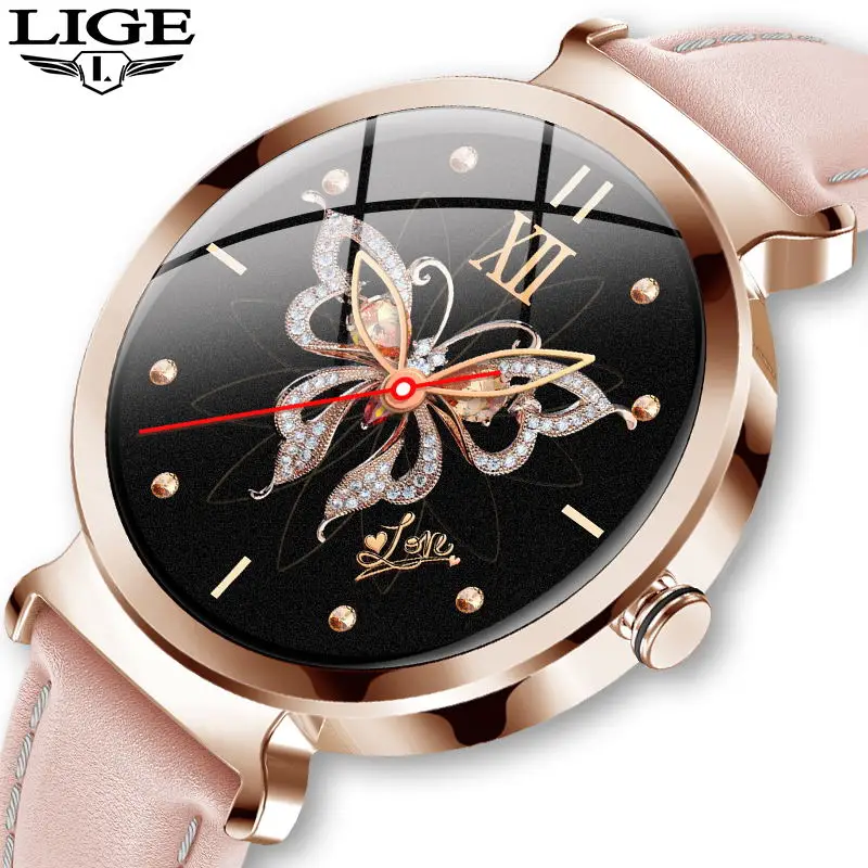 

Смарт-часы LIGE женские с сенсорным экраном, пульсометром и тонометром