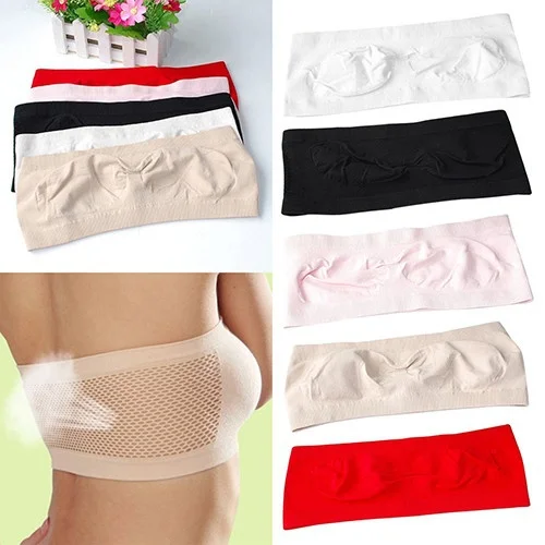 

Women's Sport Soft Seamless Strapless Top Breathable Bras Bandeau Boob Tube Underwear SWD889