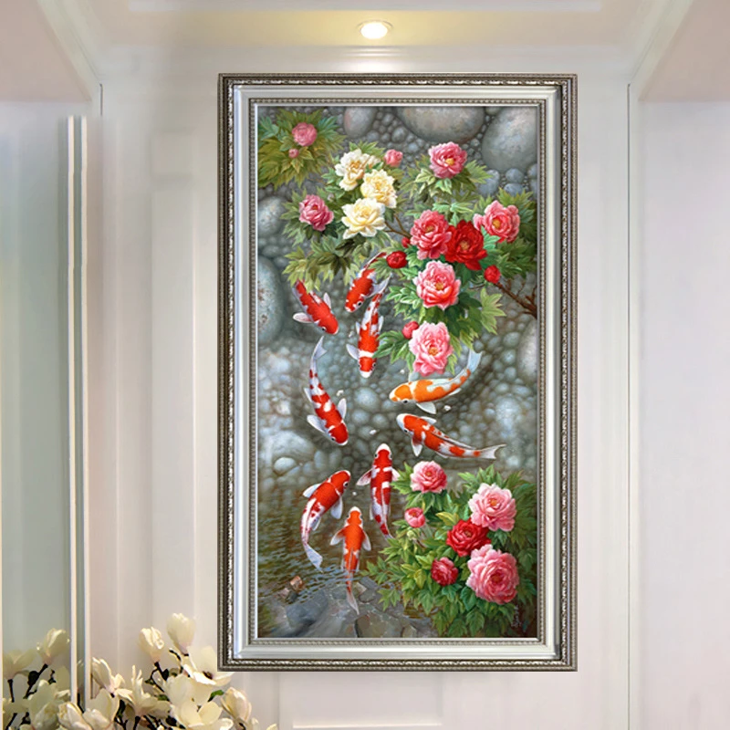 Картина-мозаика с рисунком рыбы из страз 5D | Дом и сад