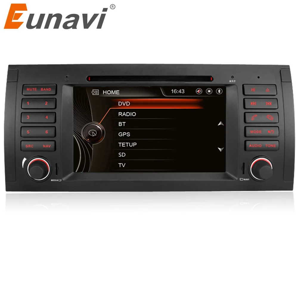 Eunavi один 1 Din 7 &quotавтомобильный DVD плеер автомобильное радио GPS навигация для BMW E53 X5