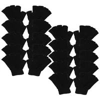 equipment fashion menwomen warm stretch elastic half finger warm fingerless gloves knitted glove black handwear