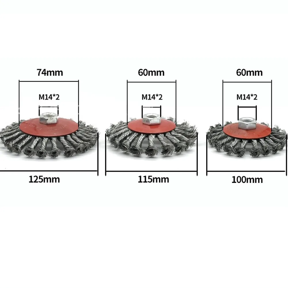 1Pcs M14 M10 Screw Twist Knot Wire Wheel Cup Brush For Angle Grinder Steel & Alloy Metals Twisted Crimped Brushes - купить по