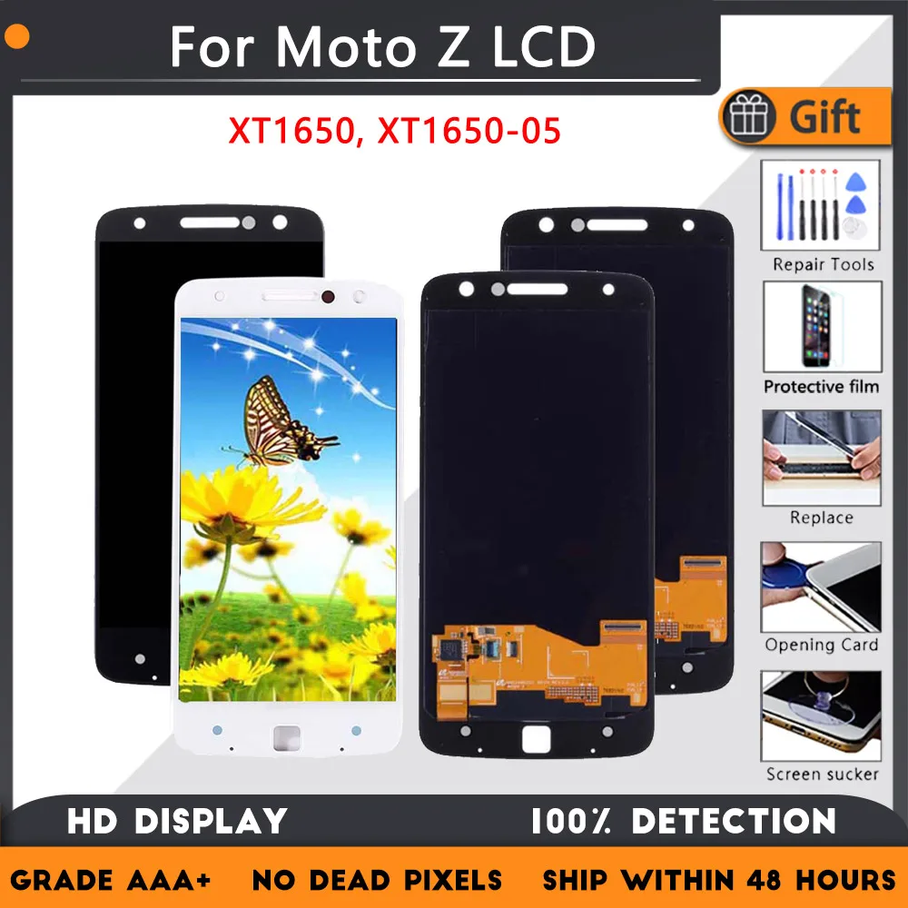 

Tested AAA Quality 5.5"LCD For Motorola Moto Z XT1650 XT1650-03 LCD Display With Full Touch Screen Digitizer Panel Replacement