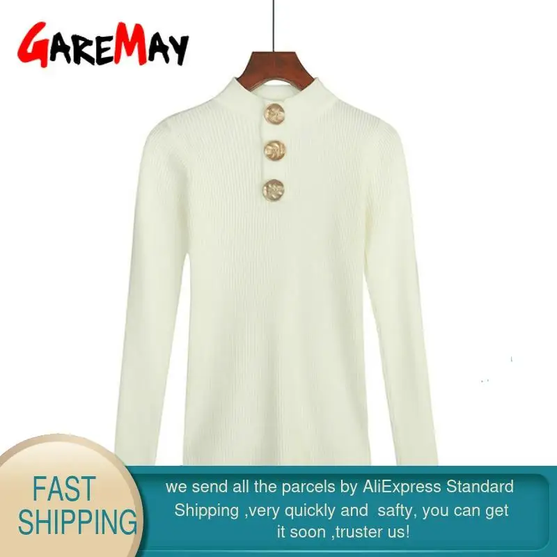 Autumn Winter women's sweater Turtleneck Pullovers knitted Female warm long sleeve Short Korean Slim White for women | Женская