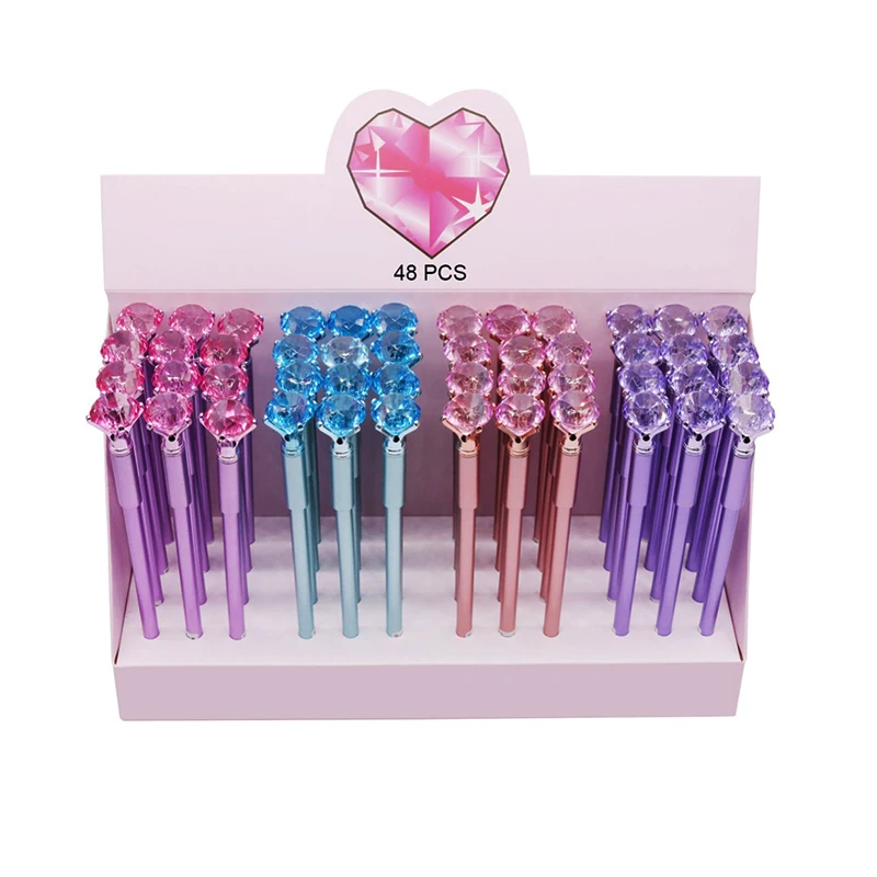 48 шт. 0 5 мм гелевых ручек с кристаллами студент школа офис жидкие чернила пишущая