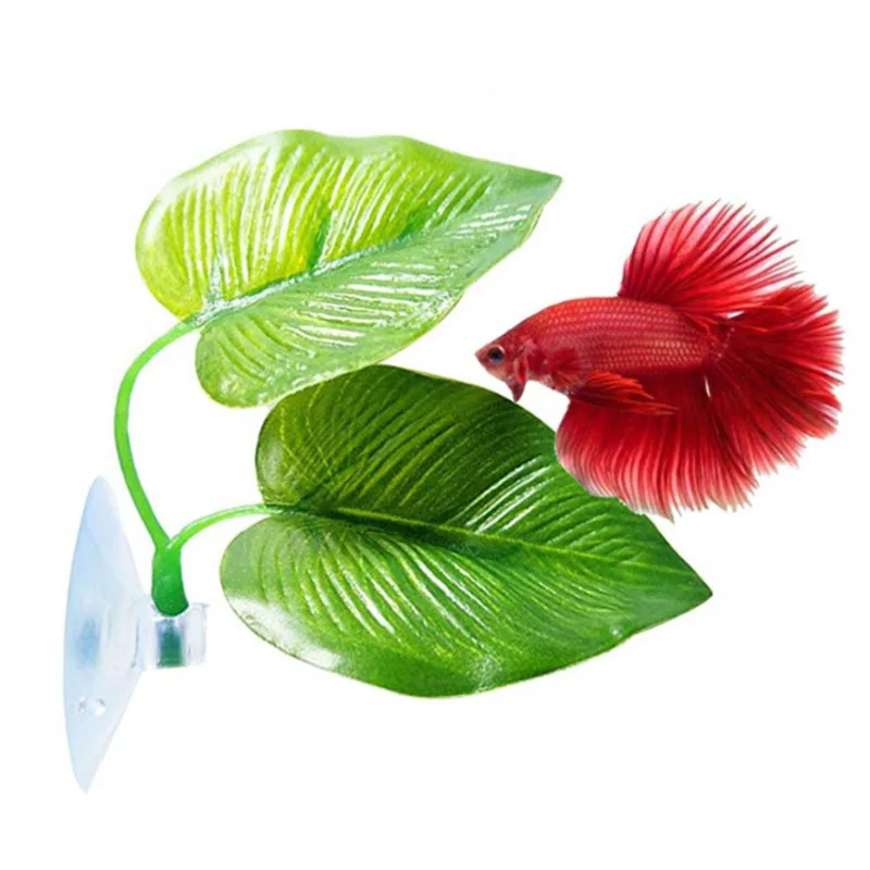 

Artificial Aquarium Landscape Leaf Decoration Betta Fish Rest Spawning Ornamental Plant Betta Fish Play Relax Hide Leaf Hammock