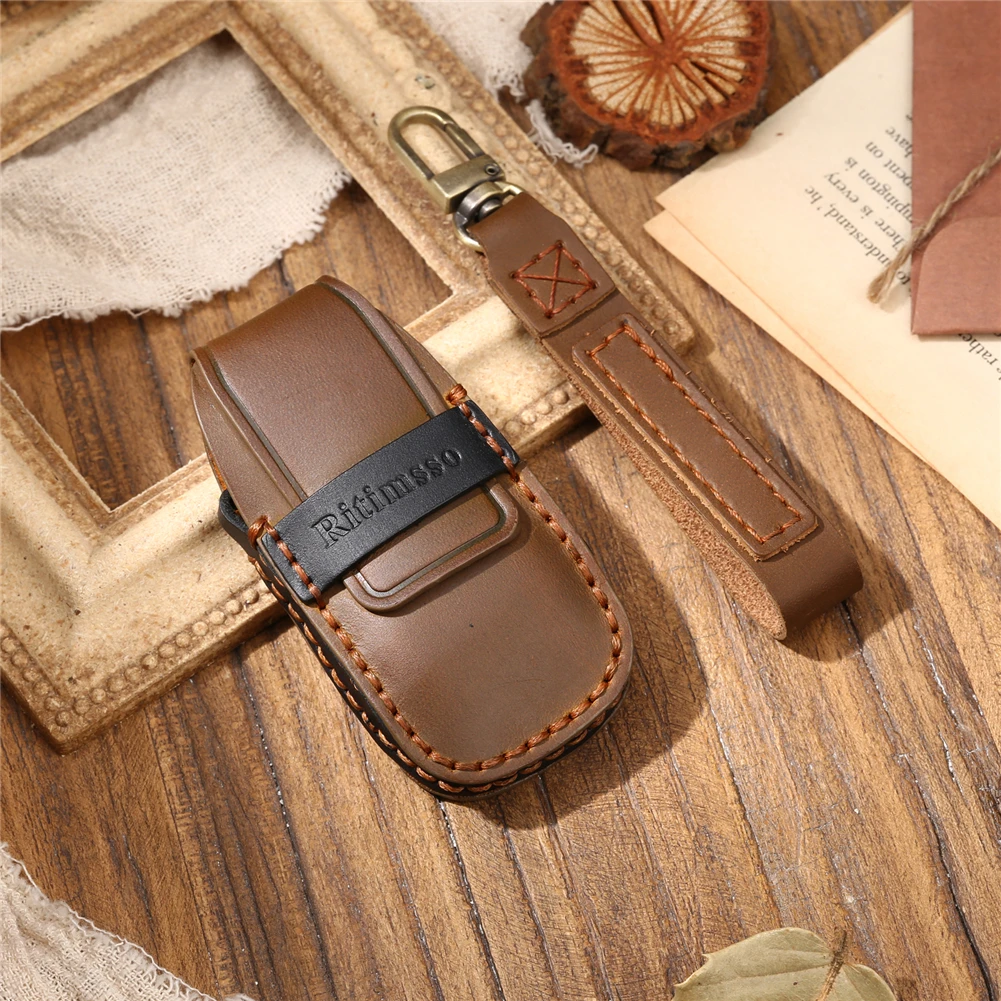 

Leather Key Case for Mercedes Benz E Class W213 E200 E300 Remote Fob Cover 4 Buttons for Mercedes Accessories