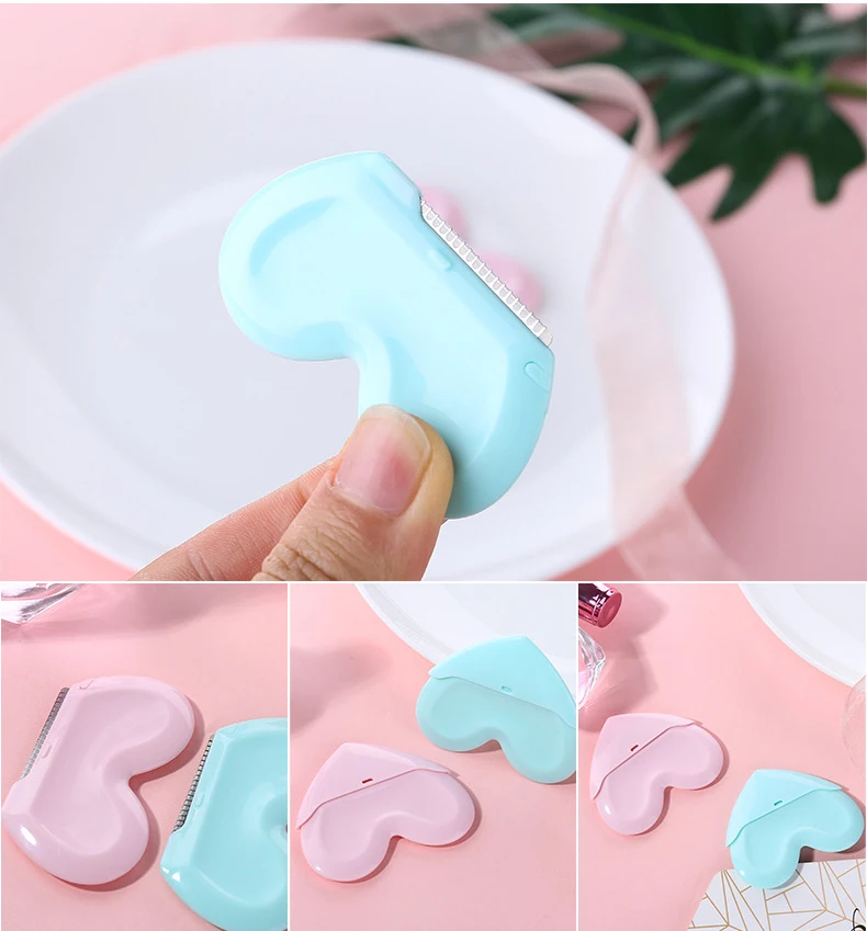 

1PC Creative Heart-Shaping Eyebrow Knife Portable Shaping Eyebrow Knife Stainless Steel Eye Lash Curling Clip For Makeup Tools