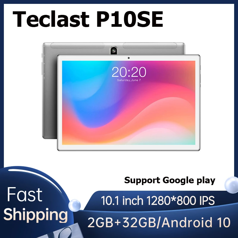 Teclast P10SE Tablets Quad Core 10.1 inch IPS 1280*800 2GB RAM 32GB ROM GPS Type-C Android 10.0 5000mAh tablet PC