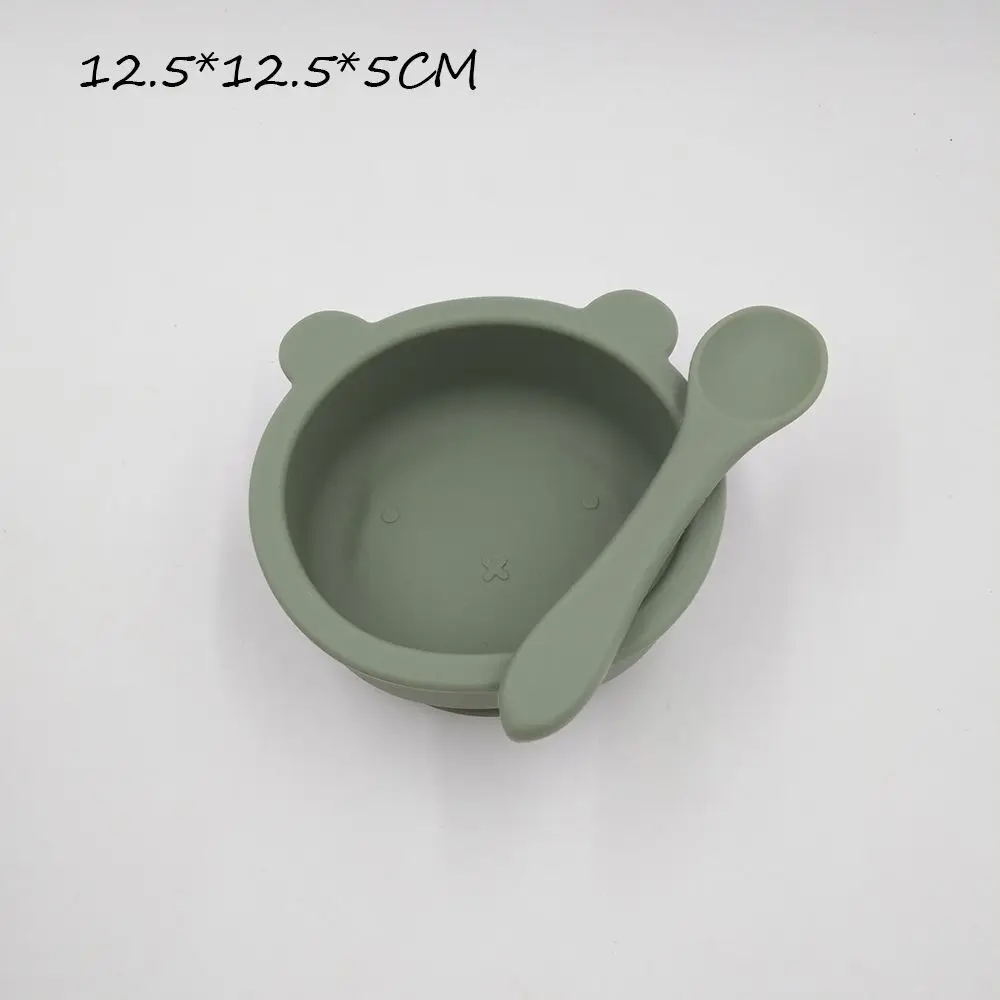 Силиконовая ложка с мультяшным медведем миска для еды ребенка столовая посуда