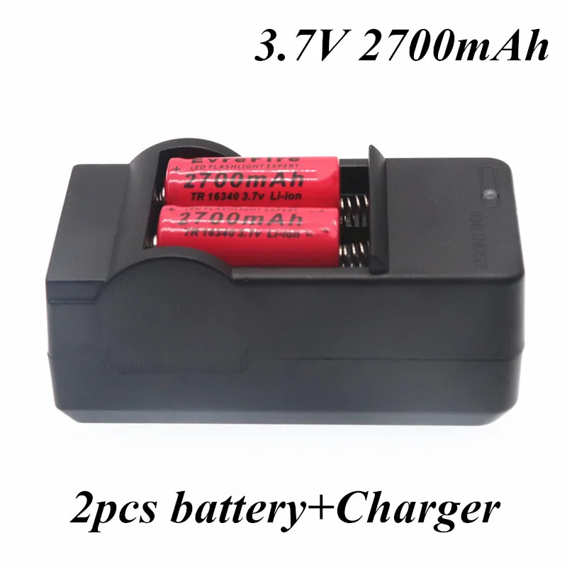 Original 2700mAh Rechargeable 3.7V Li-ion 16340 Batteries CR123A Battery LED Flashlight Travel Wall Charger For | Электроника
