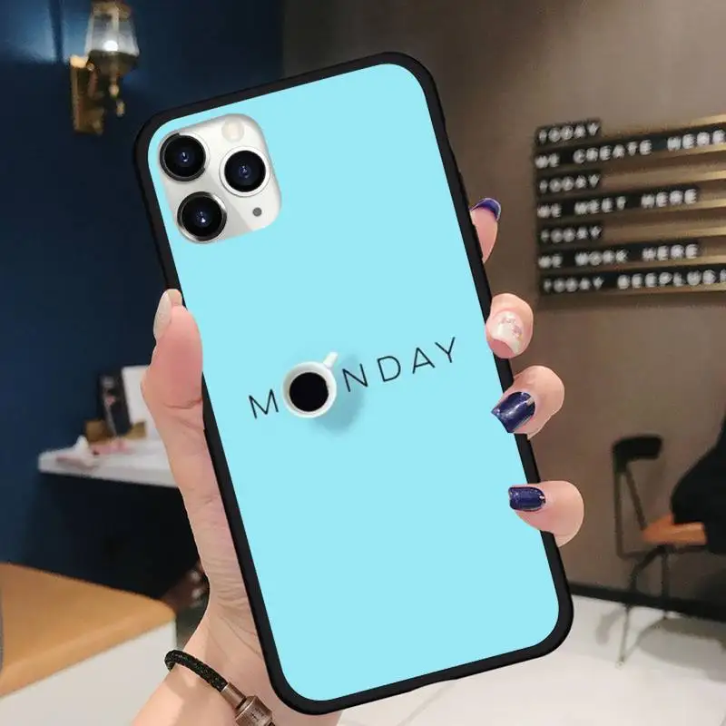 

Coffee alarm clock cup leisurely Phone Cases for iPhone 11 12 pro XS MAX 8 7 6 6S Plus X 5S SE 2020 XR Soft silicone