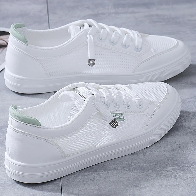 

White Shoes Women sneakes Summer 2021 Breathable Mesh Shoes Flats Casual Sneakers women sports shoes Lace Up Zapatillas mujer