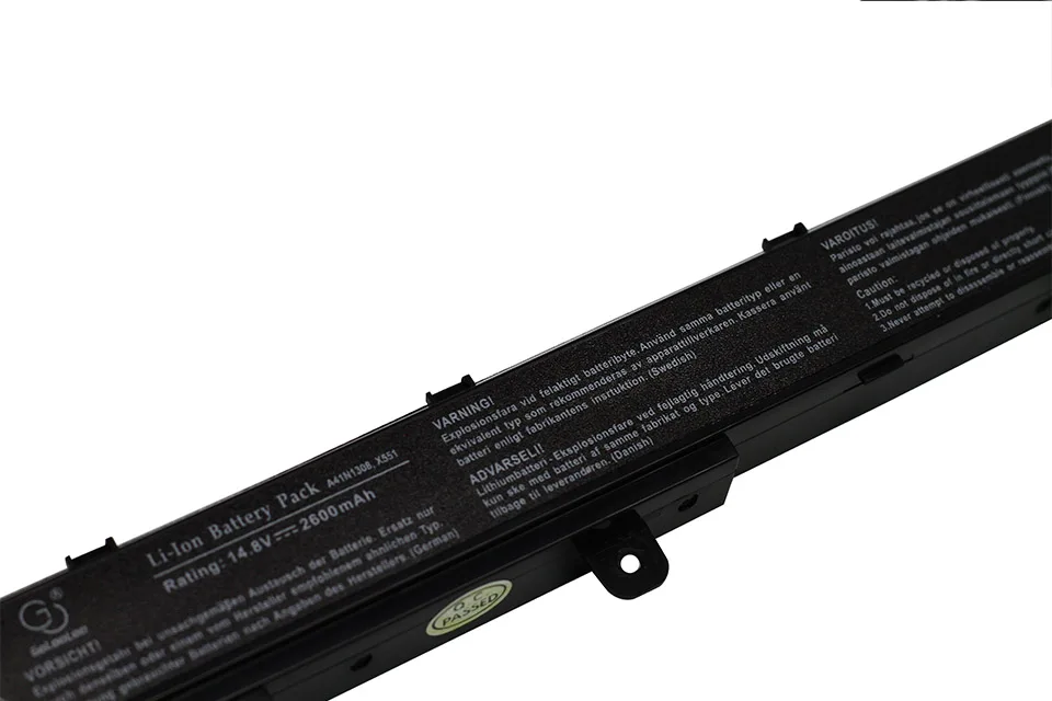 Golooloo 3300 мА/ч, 14,4 V черный A31N1319 Аккумулятор для ноутбука ASUS A41N1308 A31LJ91 X451 X551 X451C X451M X551C X551M 0B110-00250100