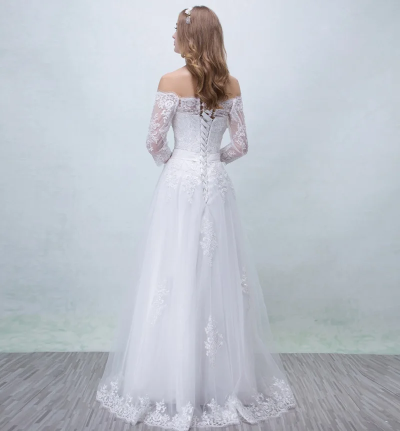 

Women's off shoulder wedding dress plus size A line bohemia bridal wedding dress princess wedding gown US2-US26W custom made