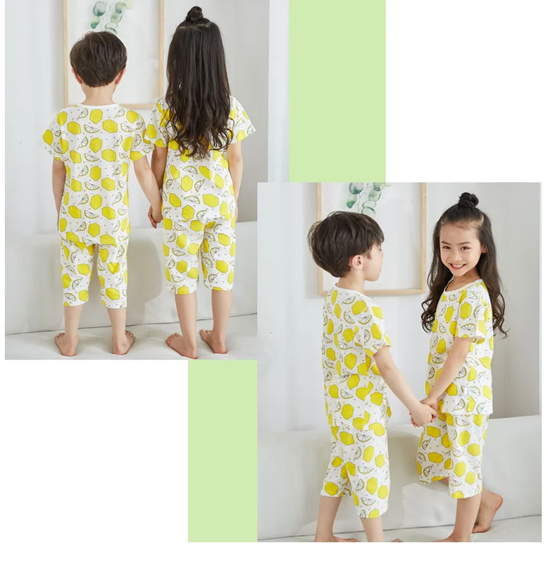 Пижамы детские летние с коротким рукавом одежда для сна девочек отдыха детская