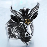sheep head ring for men retro style jewelry hip hop rock party accessories