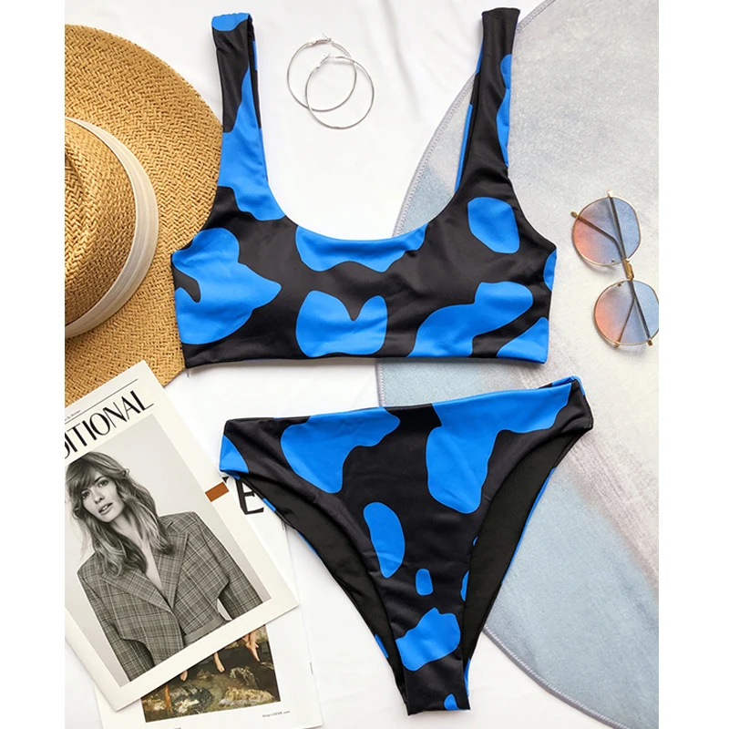 

Fors Cow print sexy bikini set 2020 High waist swimsuit female High cut swim wear Sport bathing suit Beach wear Swimming suit