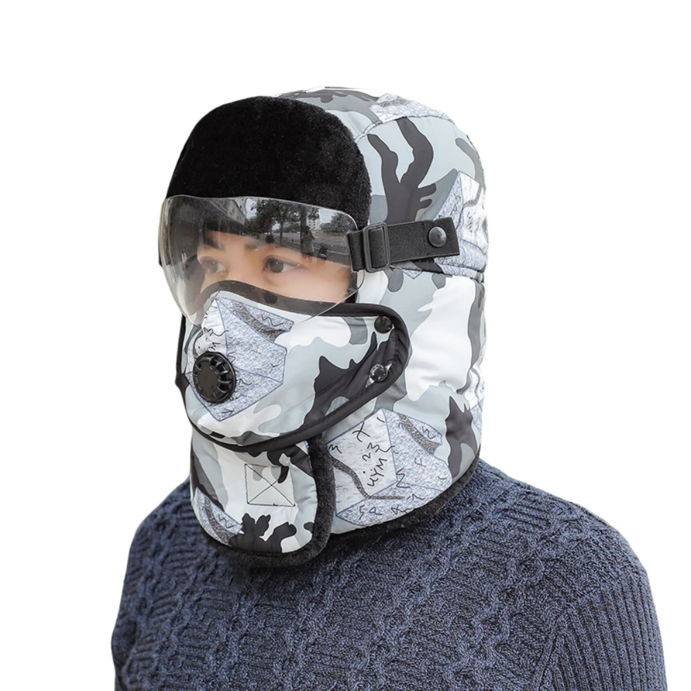 

Winter Skiing Warm Hat Men Outdoor Winter Cycling Ski Hats Women Hiking Waterproof Hood Hat With Glasses Cap Balaclava