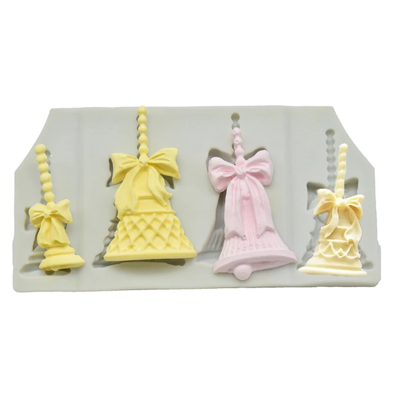 

1 шт. рождественские колокольчики, формы для торта, силиконовые формы для помадки, инструменты для украшения торта, рождественские кухонные ...