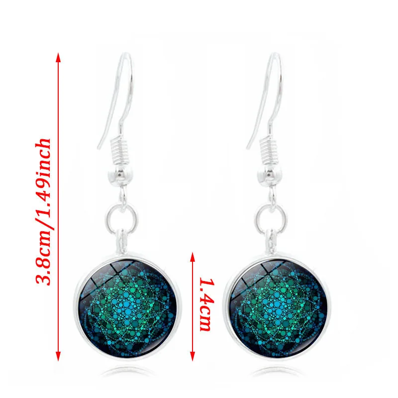 Женский набор украшений ожерелье из стекла с модным принтом и регулируемым