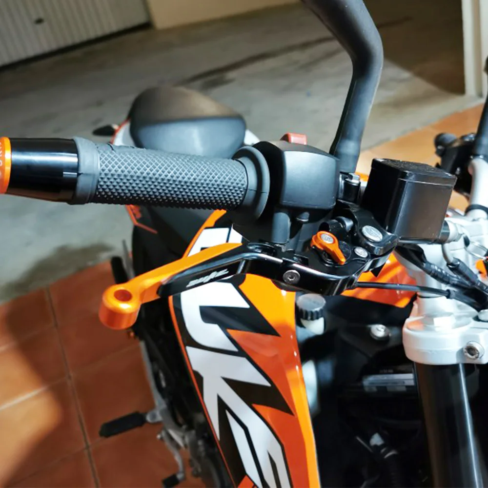 

Motorcycle Accessories CNC Folding Extendable Brake Clutch Levers For KTM RC125/125 Duke 2014-2019 with logo
