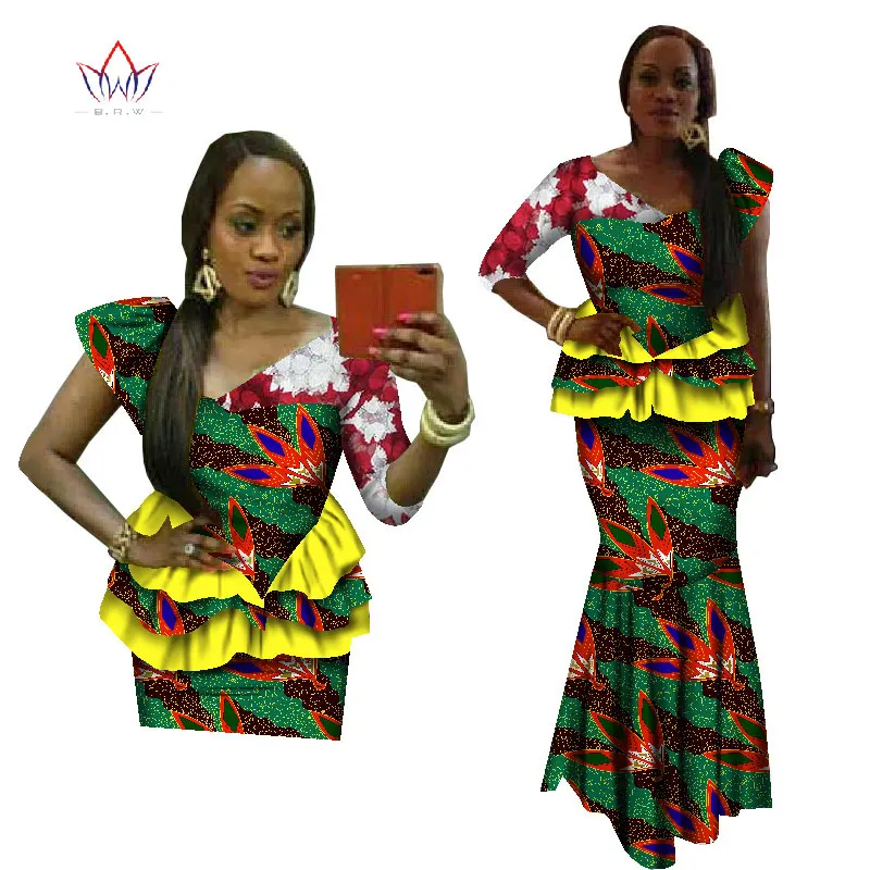 BRW африканские платья для женщин традиционный Африканский комплект из 2