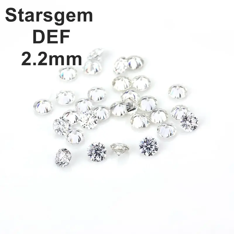 

Moissanite Wholesale Price 1carat/pack 2.2mm Round Brilliant White DEF for Ring earrings jewelry making Loose Moissanite Stone