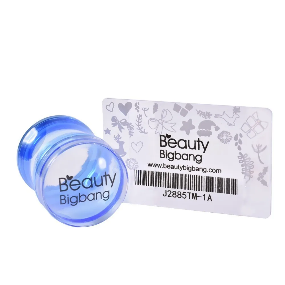 

Stamper Plastic BeautyBigBang Silicone Head + Scraper Clear Jelly Flower Handle For Nail Art Polish Stamping Plate