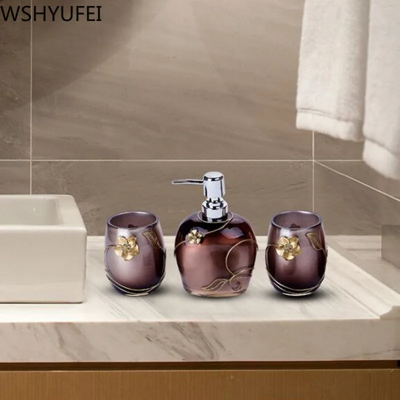 Новый стильный набор для ванной из полимера пары чашка полоскания рта