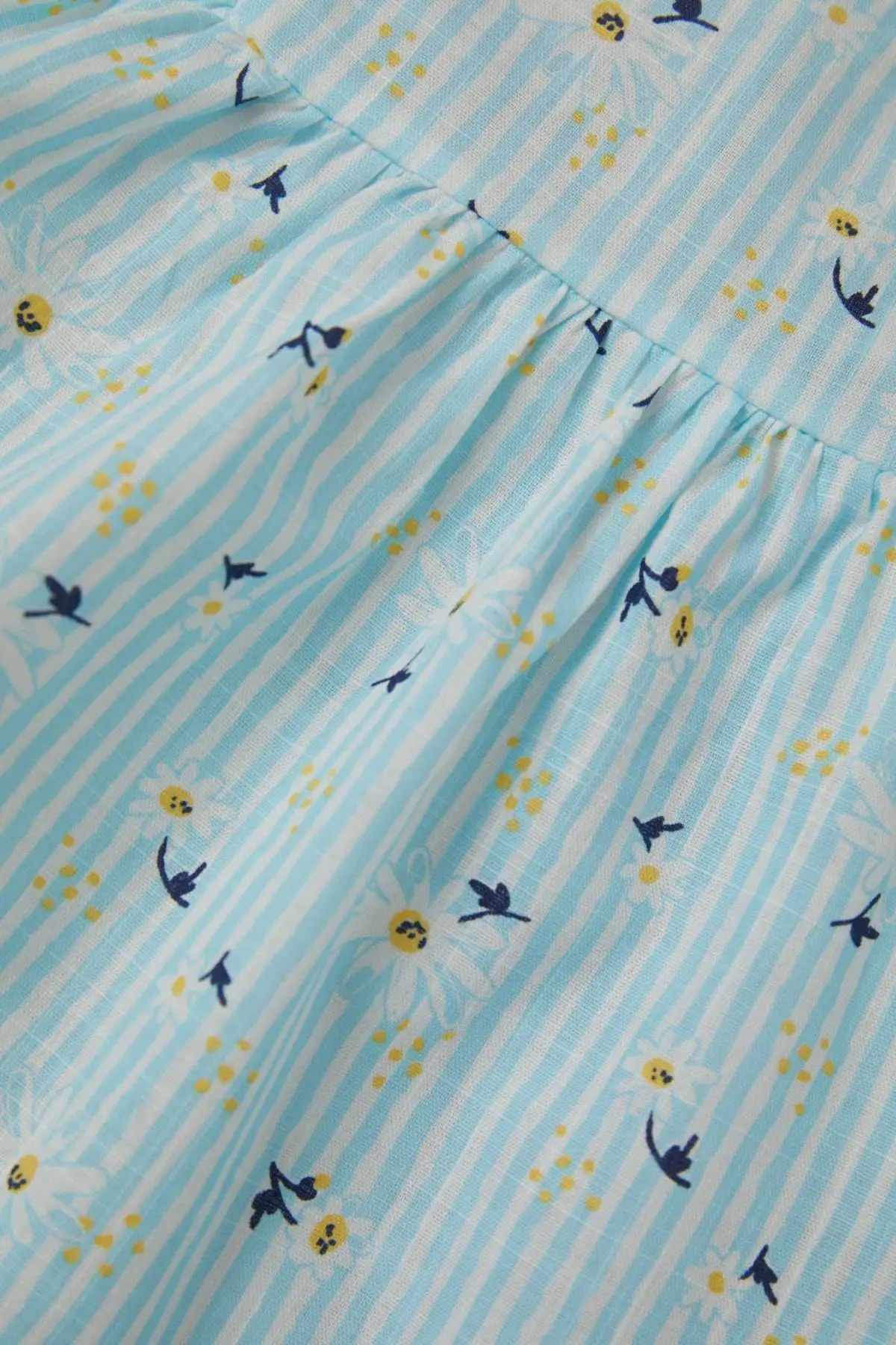 

Baby girl Cartoon Pattern Ruffle Detail Linen Dress