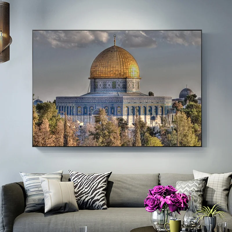 

Masjid Al Aqsa And Dome Of The Rock Wall Art Posters Realist Mosque Canvas Art Prints Muslim Pictures For Living Room Wall Decor