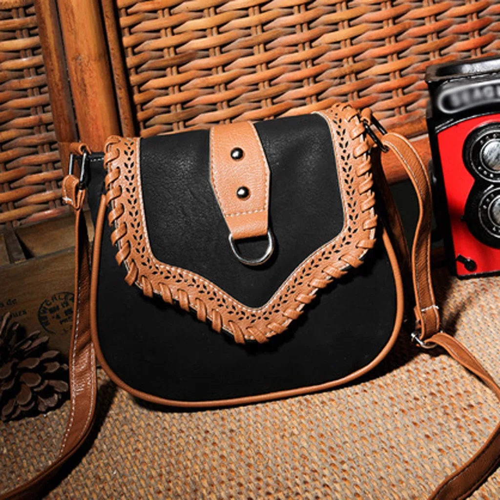 Женские сумки в этническом стиле винтажные плетеные кожаные мессенджеры разных