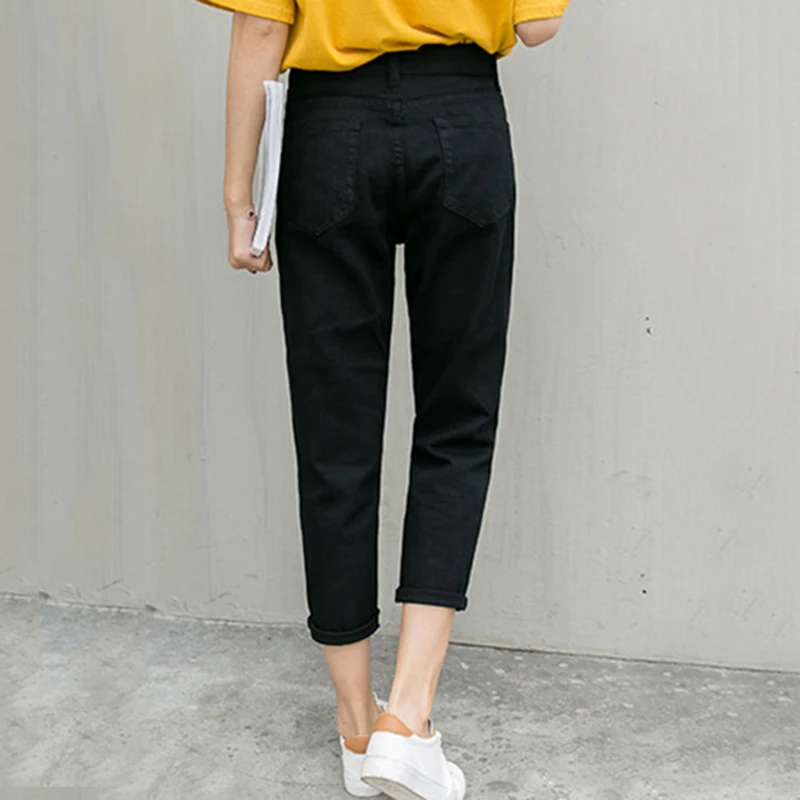 

Jeans Women Large Size All-match Trendy Harajuku Leisure Korean Female Loose Hole Womens Ankle-Length Trousers High Quality Girl