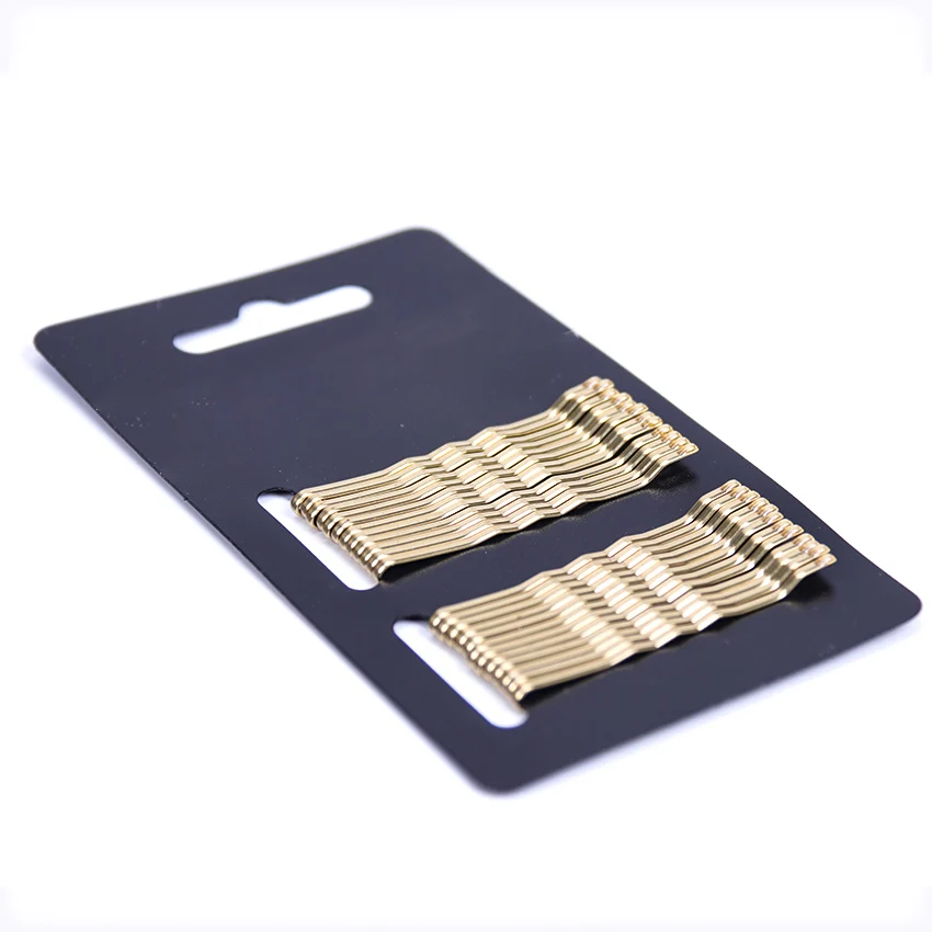 Заколки для волос 24 шт. черные и золотые заколки классические простые волнистые