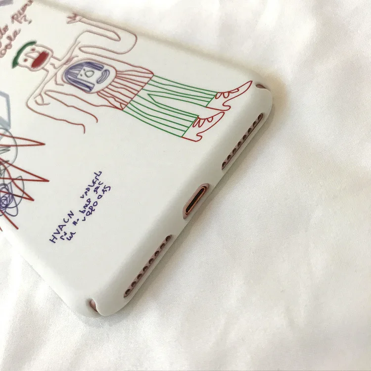 Чехол для iPhone X 6 6S Puls 7 8 Plus в стиле ретро с рисунком граффити жесткий матовый