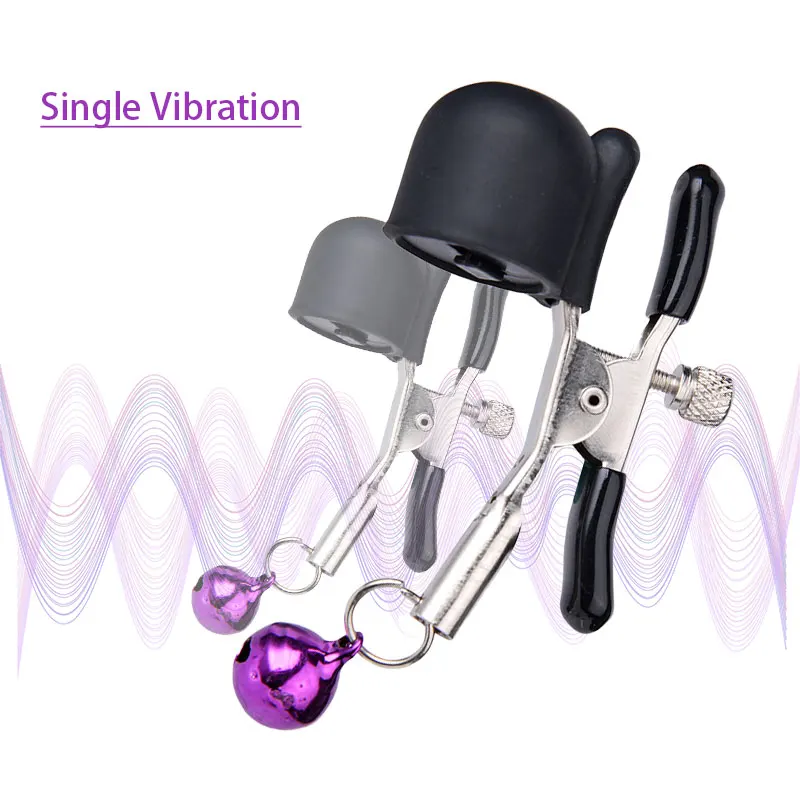 Секс игрушка на грудь ниппельные зажимы металлические колокольчики вибратор