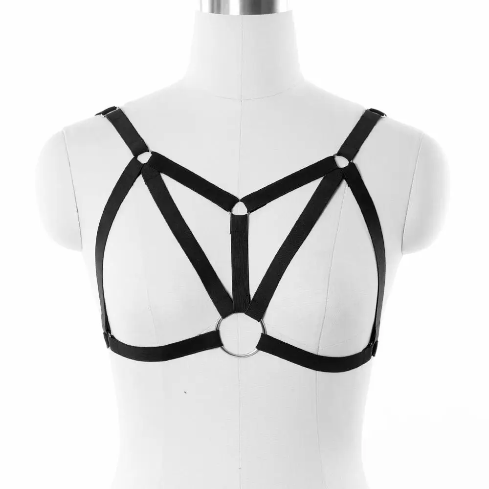Женское бондажное белье черная портупея Goth Rave сексуальное нижнее в стиле панк
