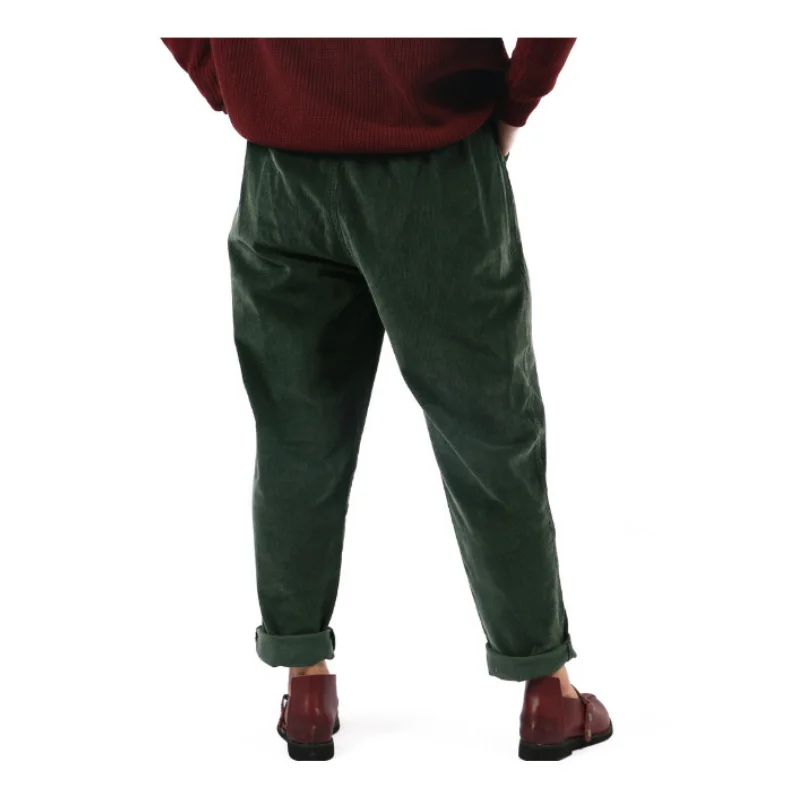 

Womens Wide Leg Pants Vintage Casual Thicken Warm Elastic Waist Loose Cotton Pleated Trouser OUC2426a