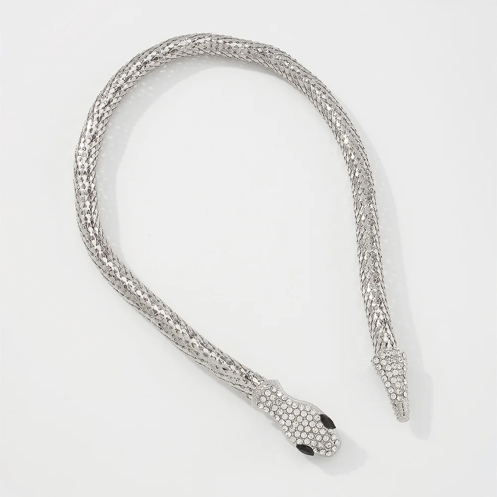 N9274 exaggerated snake Necklace punk personality hip hop style necklace chaoku street show micro inlaid neckchain | Украшения и