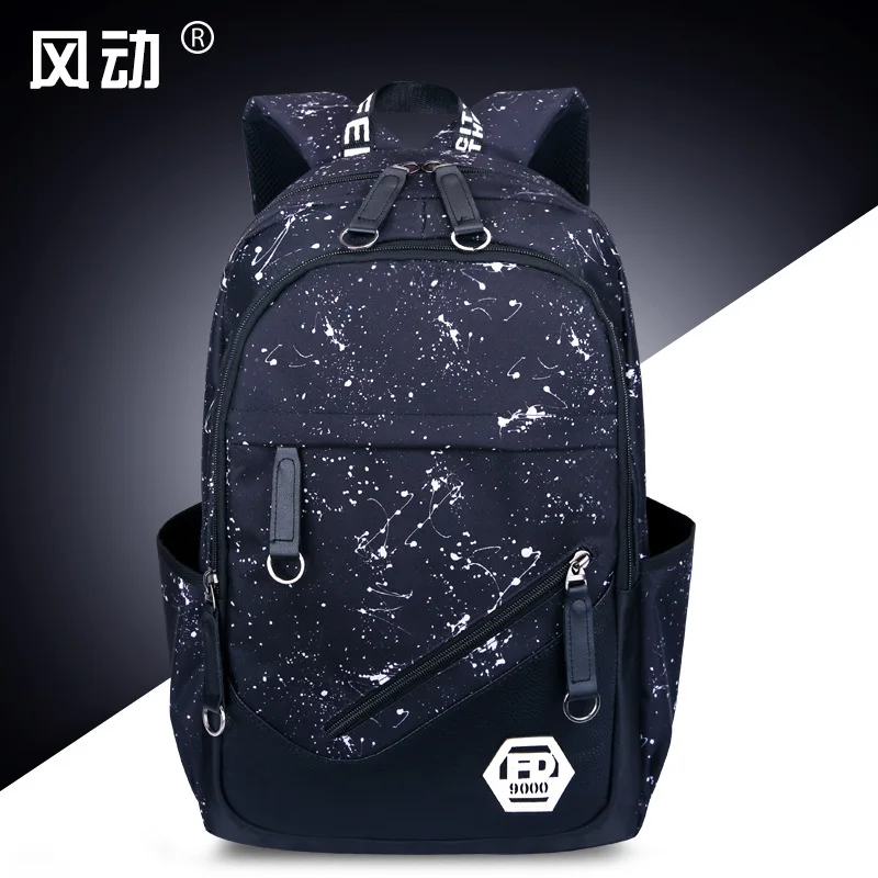 backpack men's student school bag factory direct sale Oxford cloth laptop travel Large capacity black | Багаж и сумки