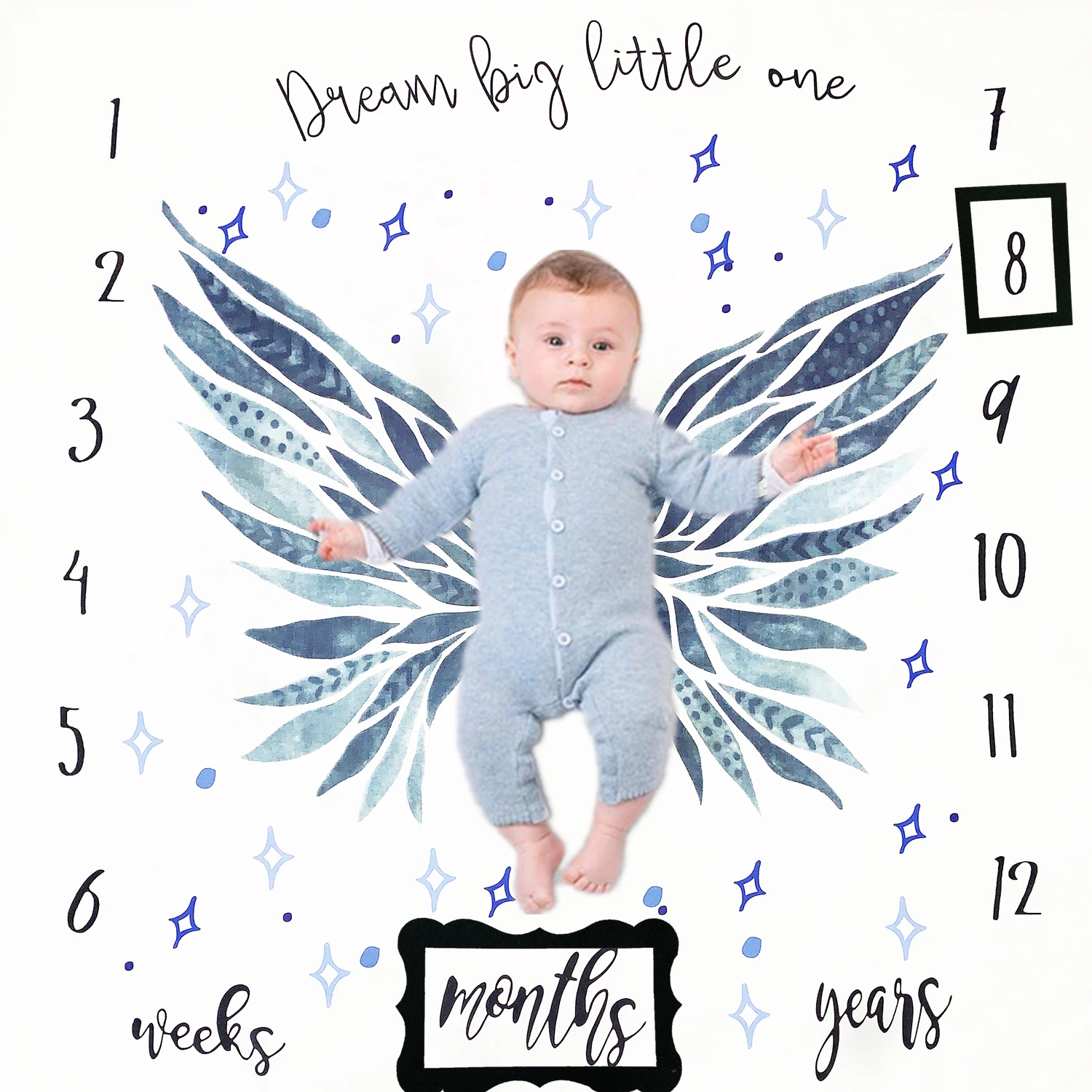 

Latest Milestone Blanket Monthly Growth 0-36 Month Old Baby Boy Girl Photography Accessories Photo Props Home Picture Taking