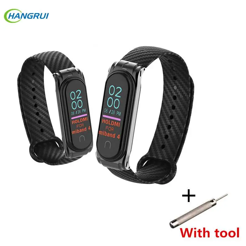 Wrist Strap For Xiaomi Mi Band 4 3 Carbon Fiber Replacment Wristband Bracelet + Soft TPU Ultra Clear Film | Электроника