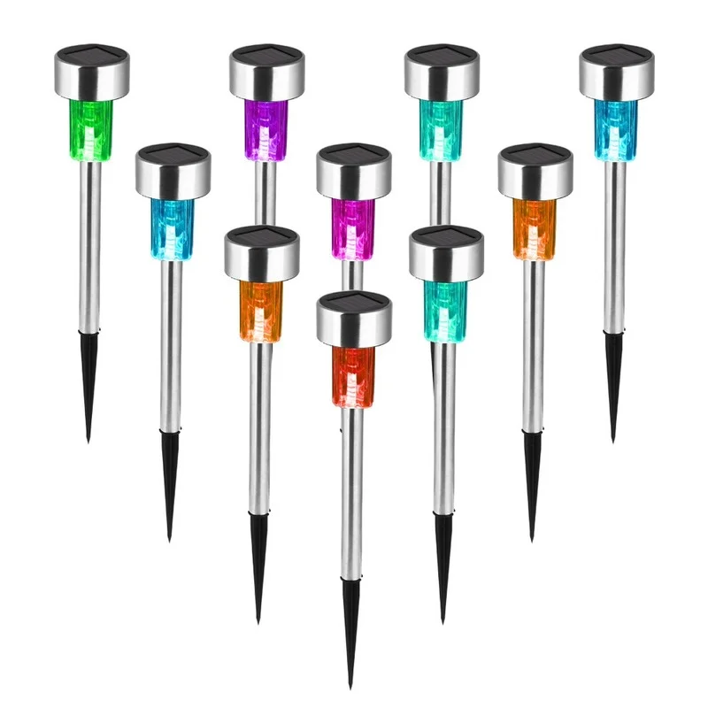 

10 Pcs LED Solar Garden Lights Solar Lawn Lamp Waterproof Outdoor Christmas Valentine's Day Christmas Decorations New Year 2022